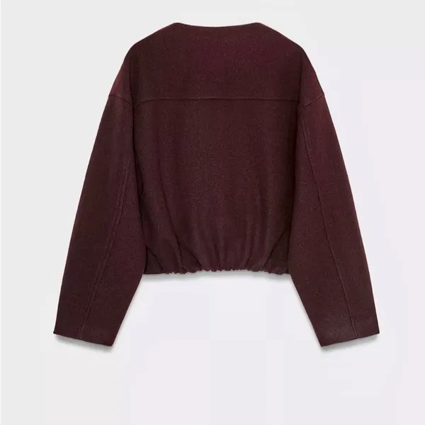 Zara NWT burgundy jacket with gold buttons - Image 4