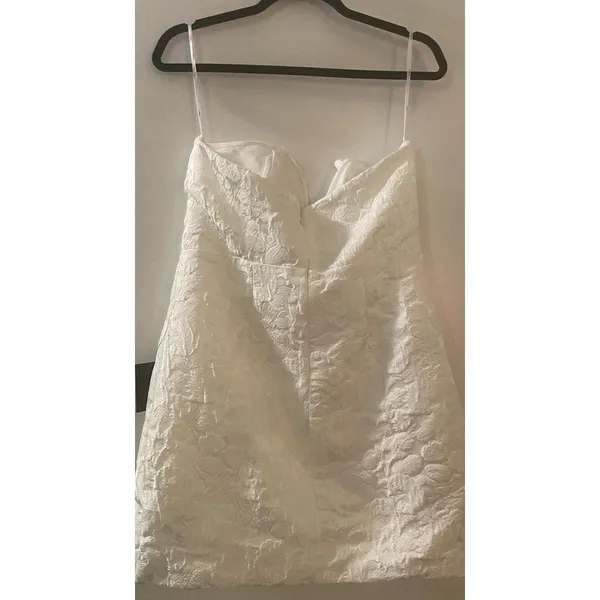 Lulus White Lace Strapless Mini Dress Size Large Non-slip Bustline Bodycon NWT‎ - Image 3