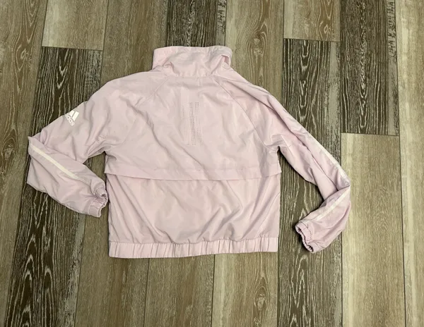 Adidas Sz M Lilac Purple Jacket Windbreaker W White Stripes & Logo - Image 8