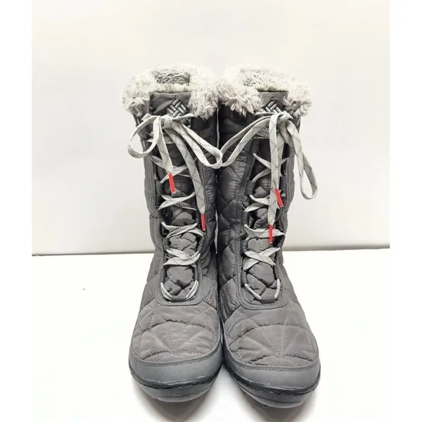 Columbia Womens Winter Boots 9 Gray Omni-Heat Waterproof Quilted Faux Fur BL5051 - Image 5