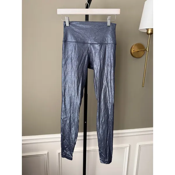 Lululemon Align High-Rise Ribbed Pant 28" *Shine Size 6 Radiate Foil Print Black - Image 2