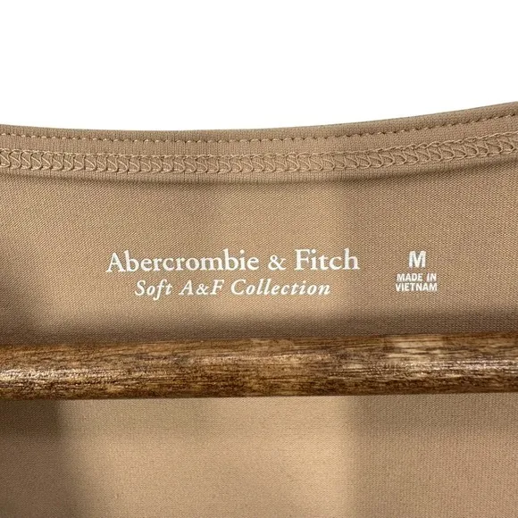 Abercrombie & Fitch‎ Soft AF Collection Square Neck Long Sleeve Bodysuit Tan - Image 5