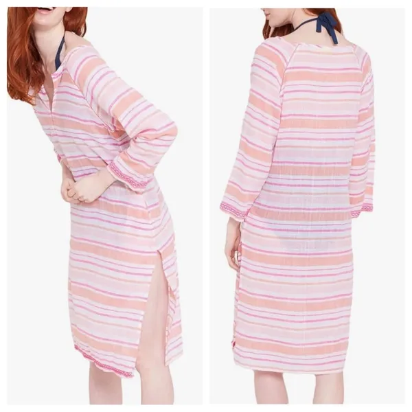 NEW Roller Rabbit East Hampton Naomi Kurta in Coral 100% Cotton - Size S - Image 2