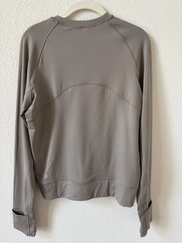 Lululemon It's Rulu Fleece Long Sleeve Shirt Warm Ash Grey Size Small Athleisure - Image 2