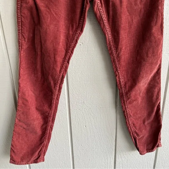 BA&SH Corduroy Maroon‎ Pants Sally Boyfriend Tapered Leg Size 26 - Image 6