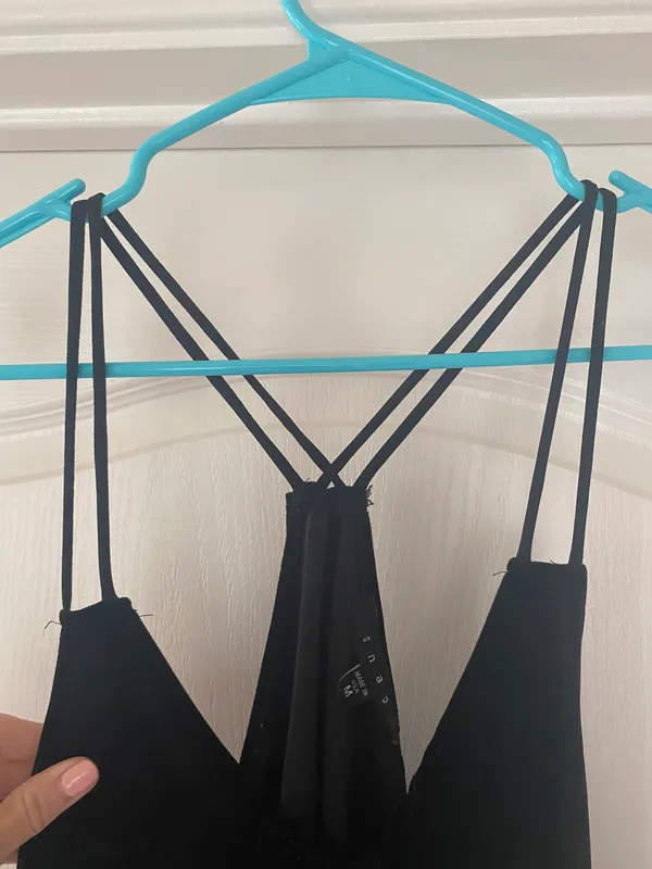 Snap Black Velvet Tank Top - Image 4