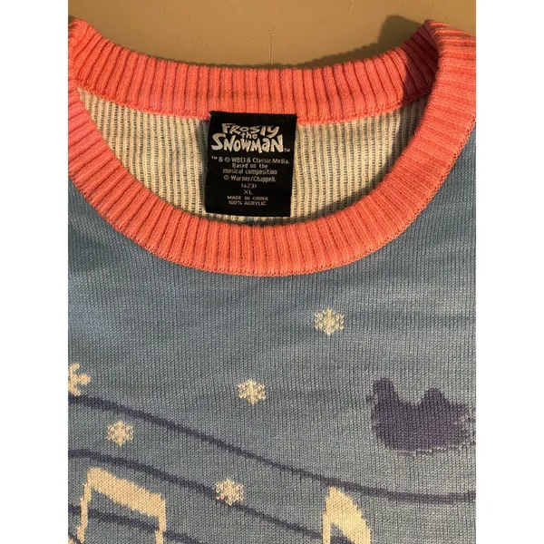Sz XL Frosty the Snowman Holiday Christmas Sweater Pastel Festive Soft Comfy - Image 6