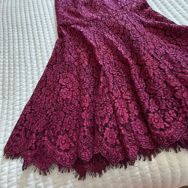 NBD Brielle Raspberry & Magenta Pink Flared Base Midi Dress Sz XS Extra Small - Image 12