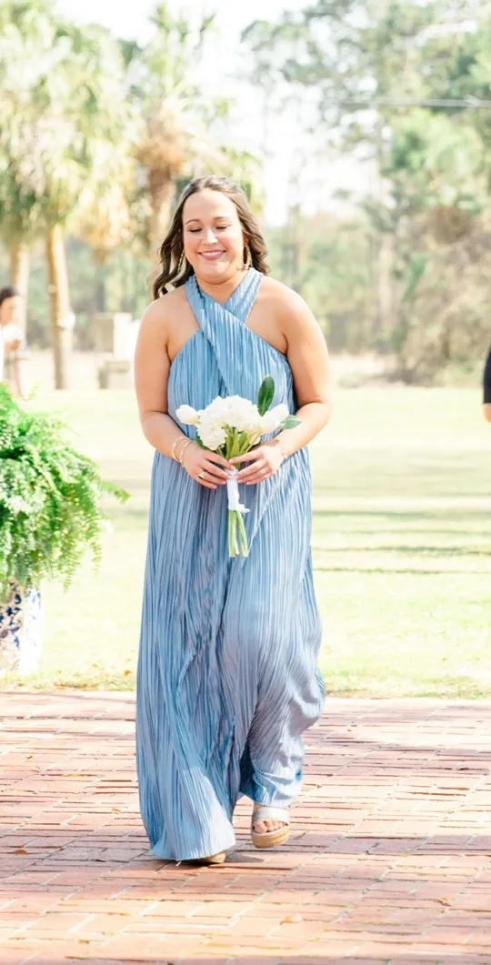 These Three Boutique Plisse Cross Front Maxi Dress - Image 3