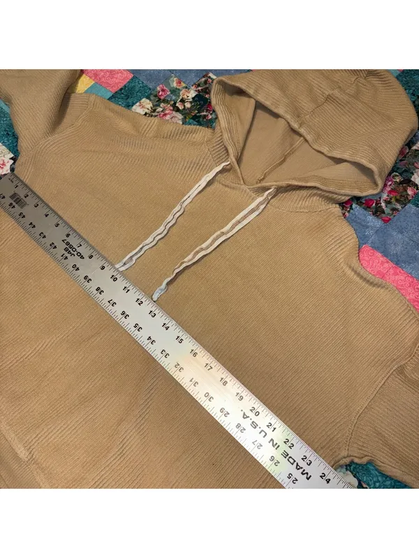 Aerie Woman’s M Medium Ribbed Cropped Hoodie Sweatshirt - Image 7