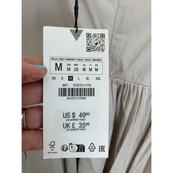 Zara Tan dress NWT‎ size medium - Image 4