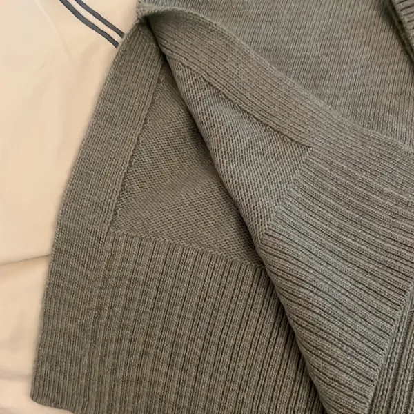 Oversized High Neck Turtleneck Woven Sweater in Blue/Gray - Size S Small - Image 4