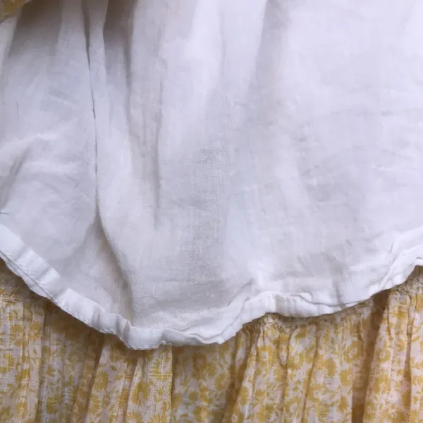 Billabong Women’s Boho Floral Print Yellow White Puff Sleeve Tiered Maxi Dress - Image 8