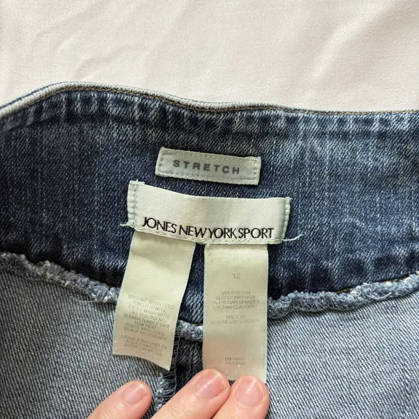 Vintage Y2K Denim Blue Jean Skirt‎ Skort Womens 12 Cotton Grunge Feminine Dainty - Image 5