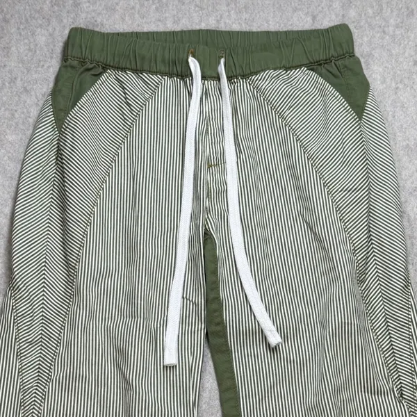 Hickory Stripe Pants Womens Small Green Gorpcore Workwear Streetwear Low Rise - Image 3