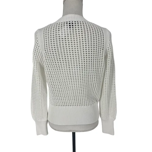 REPEAT White Perforated Drawstring Sweater‎ Size XXS - Image 11