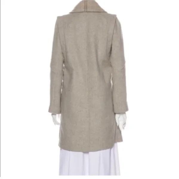 Intermix Taupe Wool Draped Waterfall Coat Size Small - Image 6