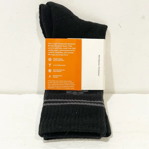 Bombas Adult Medium Black Ankle Socks w/ Honeycomb Arch‎ Support NEW - Image 3