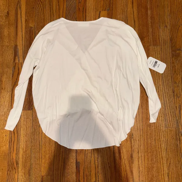 double zero white long sleeve faux wrap top - Image 4