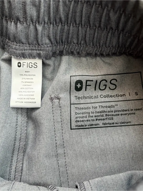 FIGS Zamora Jogger Scrub Pants Gray Heather Size Small Technical Collection - Image 3