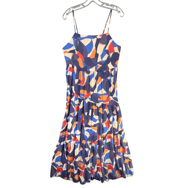 Nine West Womens Abstract Print Maxi Dress Colorful‎ Tiered Flowy Euro Summer Size Small - Image 3