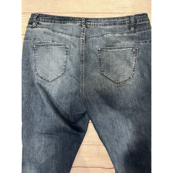 Lala Anthony Distressed Distressed Stretch Blue Denim Jeans plus Size 18 - Image 4