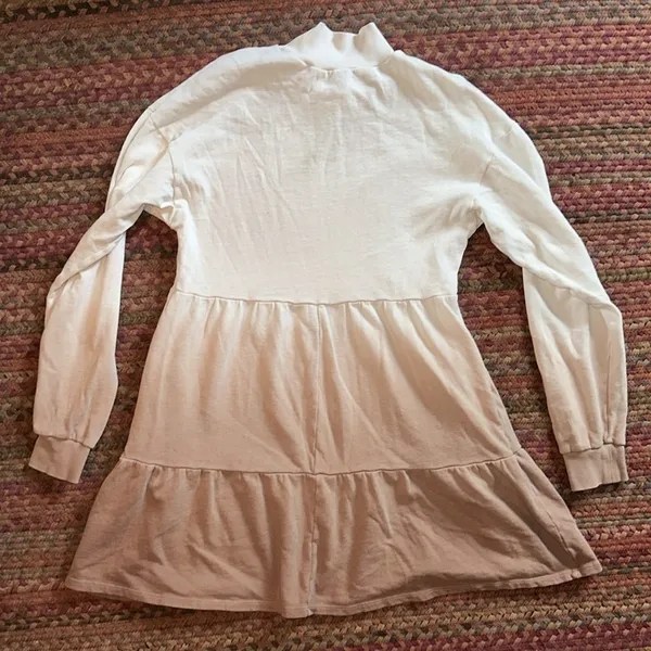 Wild Fable Cream Brown Tiered Mock Neck Ombre Sweater Dress - Image 6