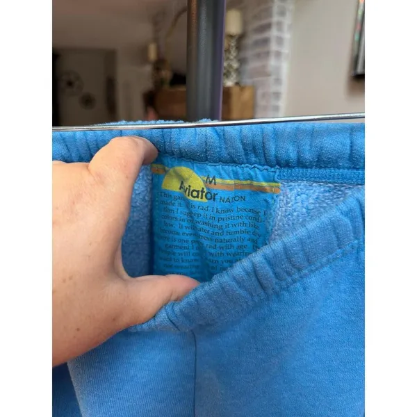 Aviator Nation LOGO SWEATPANTS - SKY women's medium 5 stripe - Image 4