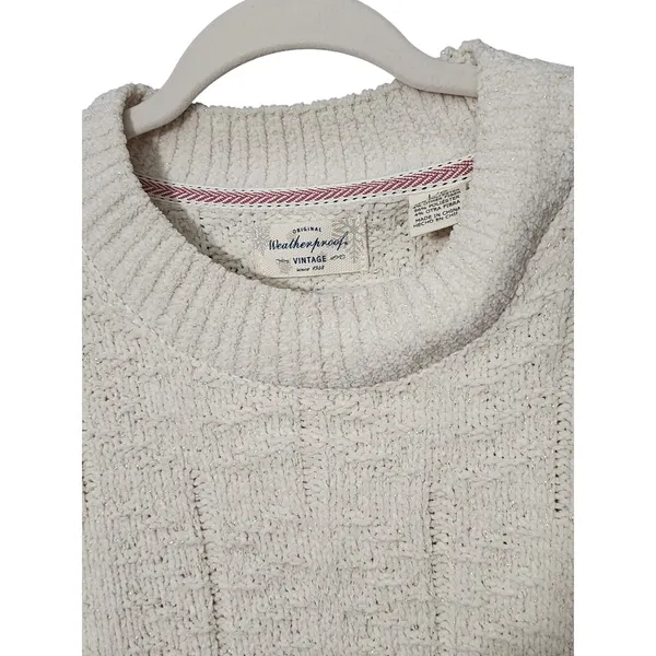 Weatherproof Vintage Womens Chenille Holiday‎ Sweater, Size L Cream - Image 2