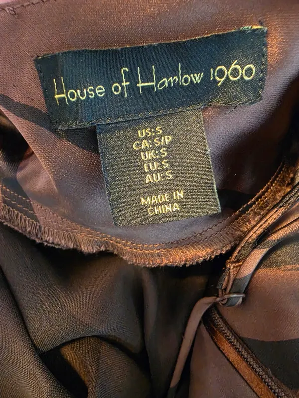 House of Harlow 1960 Brown Cut Out Front Strappy Midi Dress Size Small - Image 9