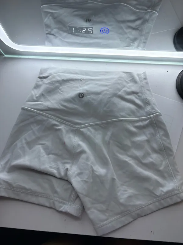 White Lululemon Biker Shorts - Image 2