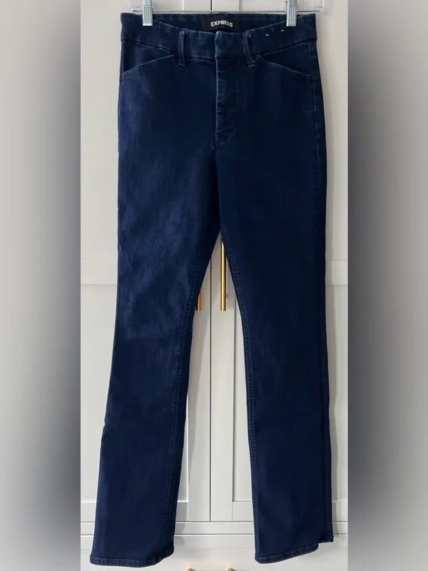 Express Dark Blue Boot Cut Jeans - Image 6