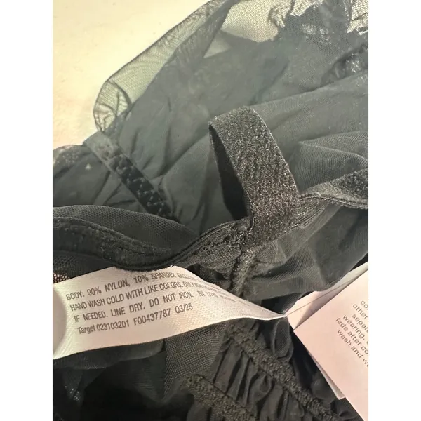 Audenza Black Ruched Mesh Mini Dress Sheer Adjustable‎ Straps XXL New - Image 6