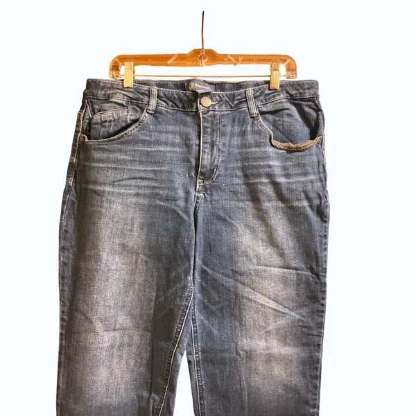 Democracy Blue Stretch Jeans Womens 14 Straight Cropped Ankle Denim Flex-Cellent - Image 8