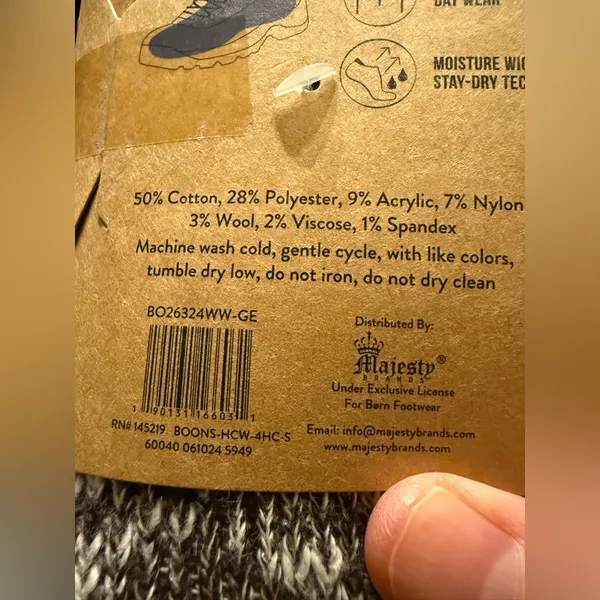 Born Outdoor No SHOWS Cotton Acrylic Wool Blend Socks 4 Pairs Shoe NWT Size 4-10 - Image 16