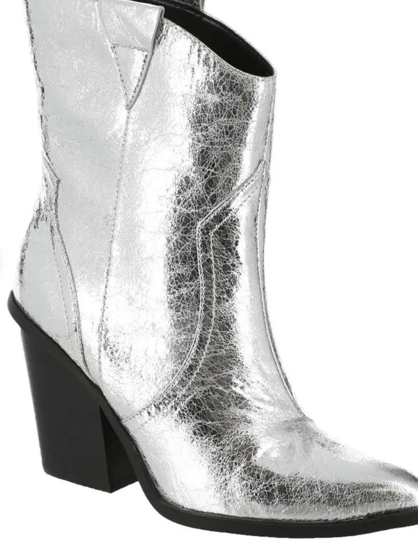 NEW DV Dolce Vita Nazareth Western Women’s Silver Boots Size 5 - Image 2