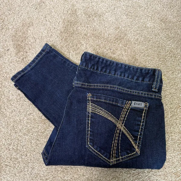 Cruel Denim Abby Dark Wash Skinny High Waist Jean Embroidered Pocket Western‎ 31 - Image 2
