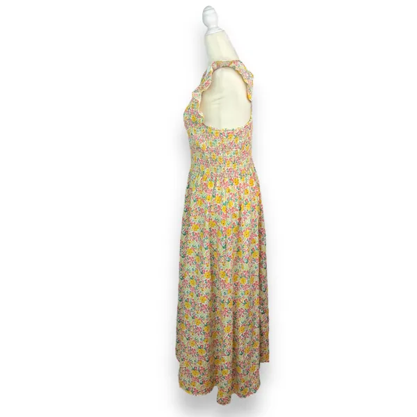 Anthropologie Cool Mode Ditsy Floral Smocked Bodice Midi Dress - Image 4