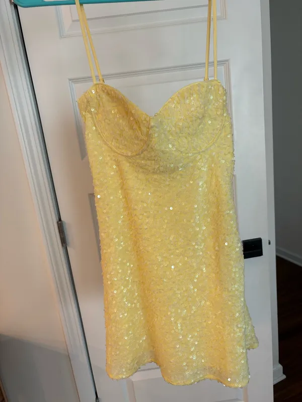 Yellow Mini Princess Polly Dress - Image 2