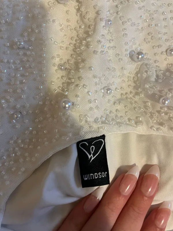 Windsor Homecoming Dress White Beaded - Image 4