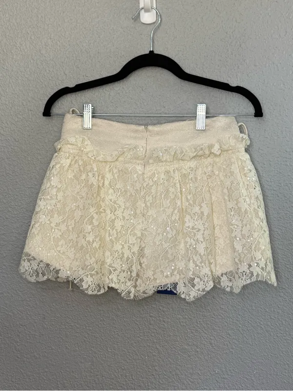 NWT Aelfric Eden Cream Lace Mini Skort Size XS - Image 2