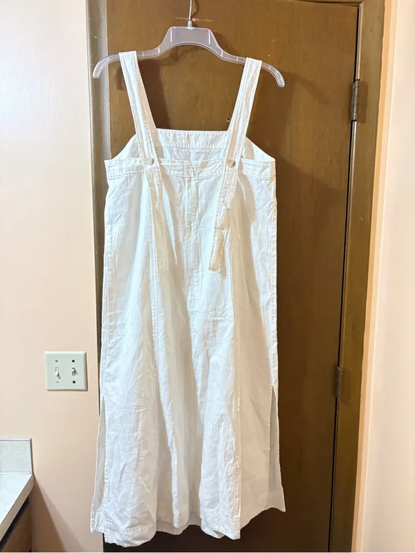 Madewell Linen Blend White Midi Dress - Image 7