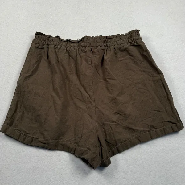 Natural Life Shorts Womens XL Brown Cotton Elastic Waist Drawstring Pocket Boho - Image 4
