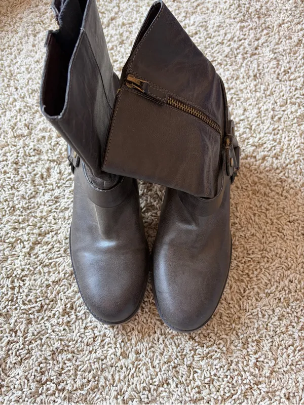 Franco Sarto Benton Moto Harness Leather Ankle Boots 9M Boho Western - Image 2