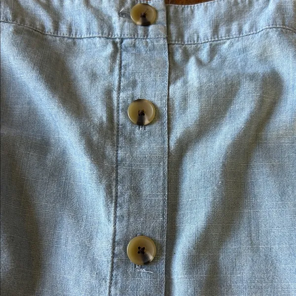 J. Crew Blue Button-Front Ruffle Blouse - Image 7