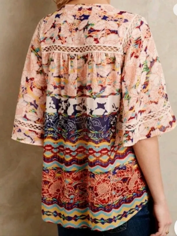 MEADOW RUE Anthro Batai Peasant Blouse Top - Image 2