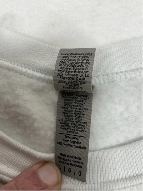 Womans Excellent Condition Gildan Sweatshirt Pullover Large White Graphics - Image 3