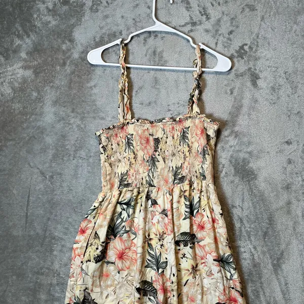 Greylin Size Medium Faith Smock Culotte Jumpsuit Floral Light Yellow‎ Women's - Image 4