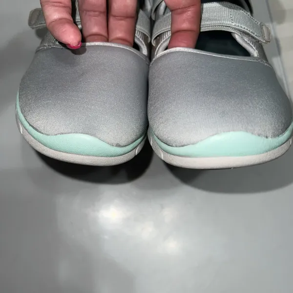 Skechers Gratis Cloud Mary Jane Walking Shoes Gray‎ Mint Memory Foam Women 8.5 - Image 3