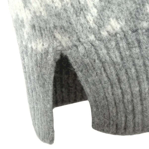 Abercrombie & Fitch Houndstooth Sweater Vest Gray‎ S V-Neck Knit Preppy Layering - Image 4